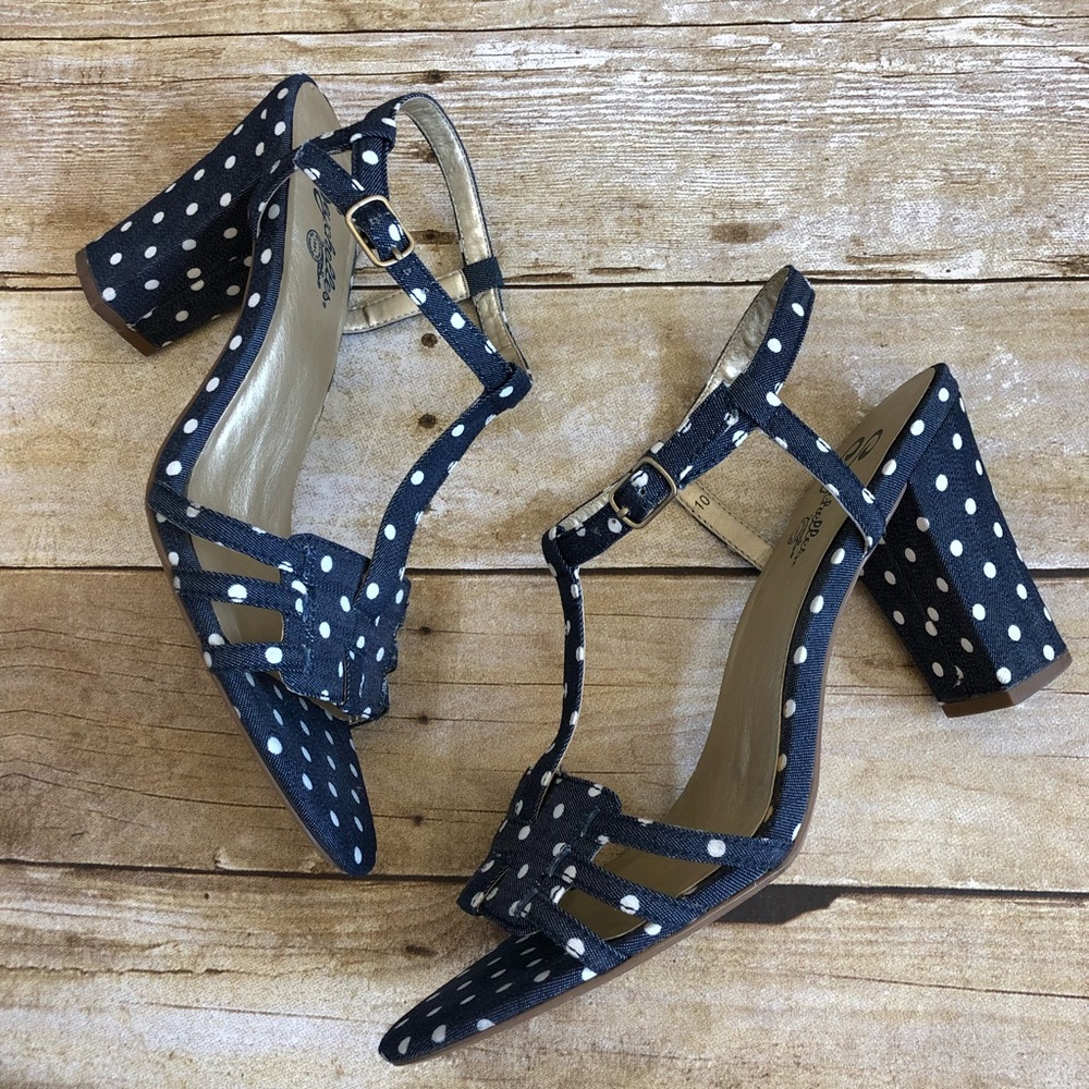 Seychelles Mum Denim Polka Dot Sandals
